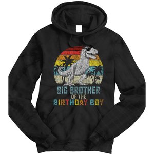 Big Brother Dinosaur Of The Birthday Matching Family Tie Dye Hoodie