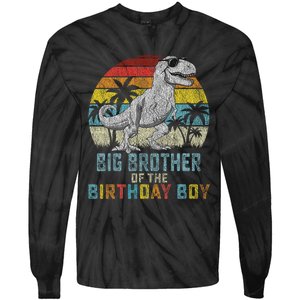 Big Brother Dinosaur Of The Birthday Matching Family Tie-Dye Long Sleeve Shirt