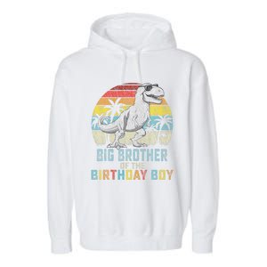 Big Brother Dinosaur Of The Birthday Matching Family Garment-Dyed Fleece Hoodie