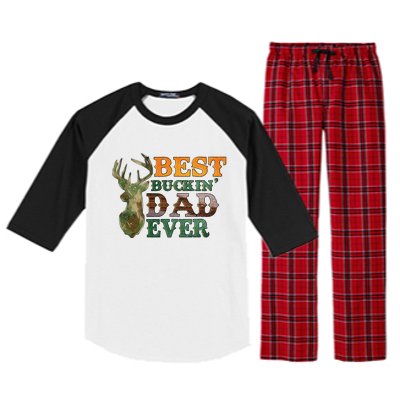 Best Buckin’ Dad Ever Deer Hunting Vintage Raglan Sleeve Pajama Set