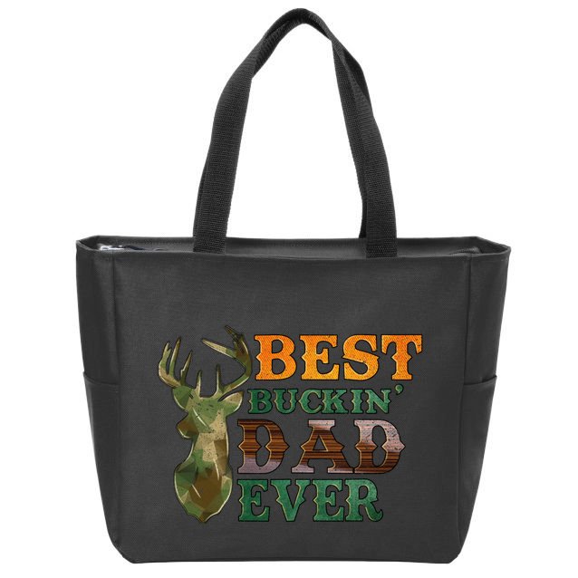 Best Buckin’ Dad Ever Deer Hunting Vintage Zip Tote Bag
