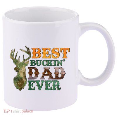 Best Buckin’ Dad Ever Deer Hunting Vintage 11oz C Handle Ceramic Mug