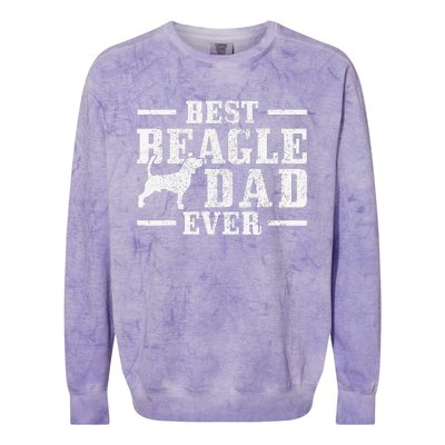 Best Beagle Dad Ever Funny Dog Owner Vintage Beagle Colorblast Crewneck Sweatshirt