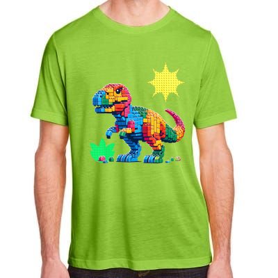 Building Bricks Dinosaur Trex Family Matching Adult ChromaSoft Performance T-Shirt