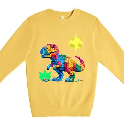 Building Bricks Dinosaur Trex Family Matching Premium Crewneck Sweatshirt