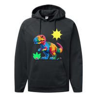 Building Bricks Dinosaur Trex Family Matching Performance Fleece Hoodie