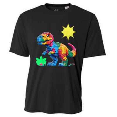 Building Bricks Dinosaur Trex Family Matching Cooling Performance Crew T-Shirt