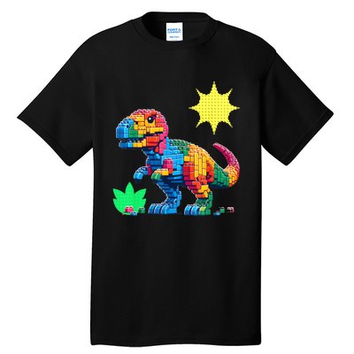 Building Bricks Dinosaur Trex Family Matching Tall T-Shirt