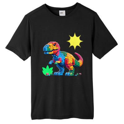 Building Bricks Dinosaur Trex Family Matching Tall Fusion ChromaSoft Performance T-Shirt