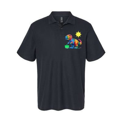 Building Bricks Dinosaur Trex Family Matching Softstyle Adult Sport Polo