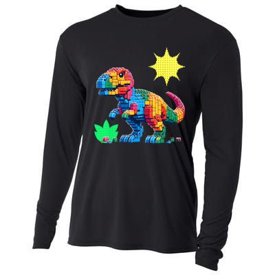 Building Bricks Dinosaur Trex Family Matching Cooling Performance Long Sleeve Crew