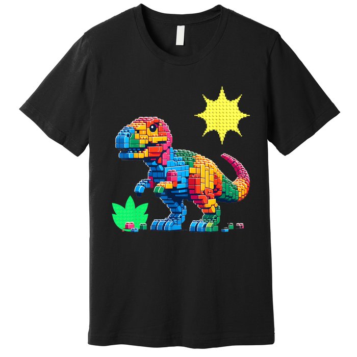 Building Bricks Dinosaur Trex Family Matching Premium T-Shirt