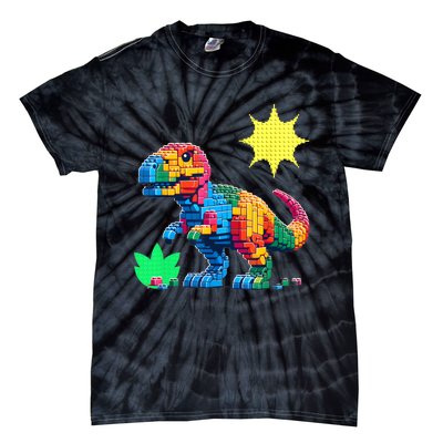 Building Bricks Dinosaur Trex Family Matching Tie-Dye T-Shirt