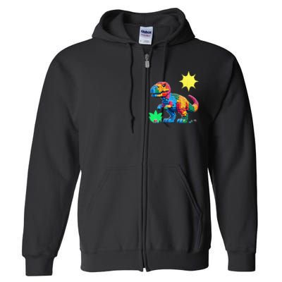 Building Bricks Dinosaur Trex Family Matching Full Zip Hoodie