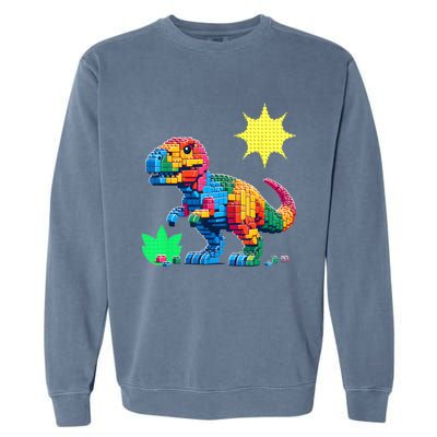 Building Bricks Dinosaur Trex Family Matching Garment-Dyed Sweatshirt