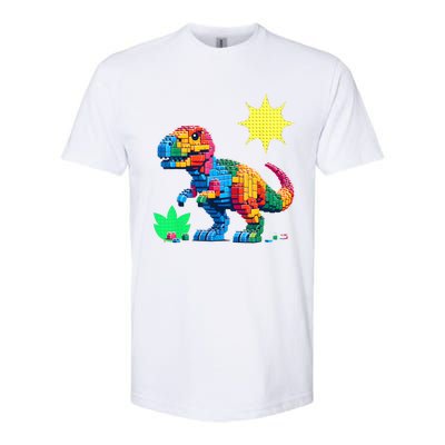 Building Bricks Dinosaur Trex Family Matching Softstyle CVC T-Shirt