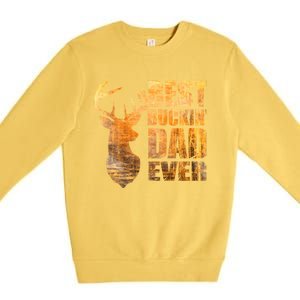 Best Buckin Dad Ever Mix Colors Yellow Tone Premium Crewneck Sweatshirt