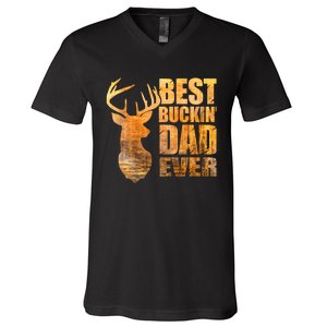 Best Buckin Dad Ever Mix Colors Yellow Tone V-Neck T-Shirt