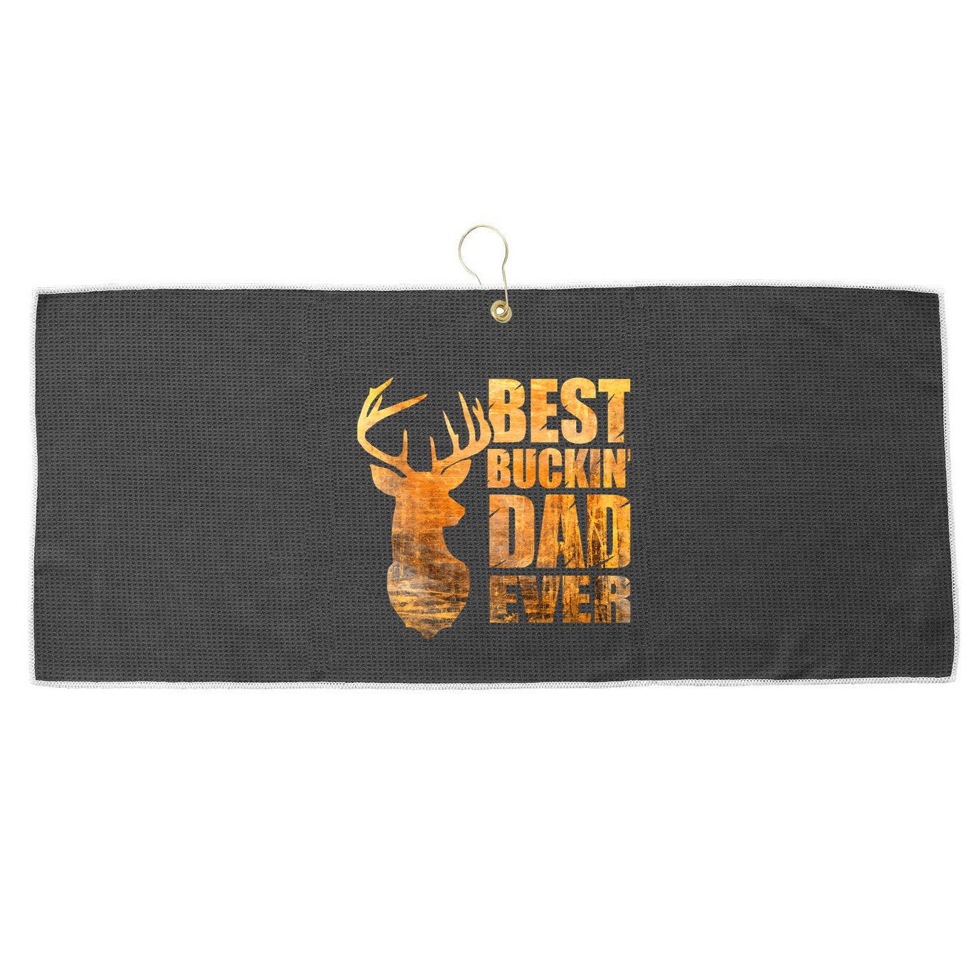 Best Buckin Dad Ever Mix Colors Yellow Tone Large Microfiber Waffle Golf Towel