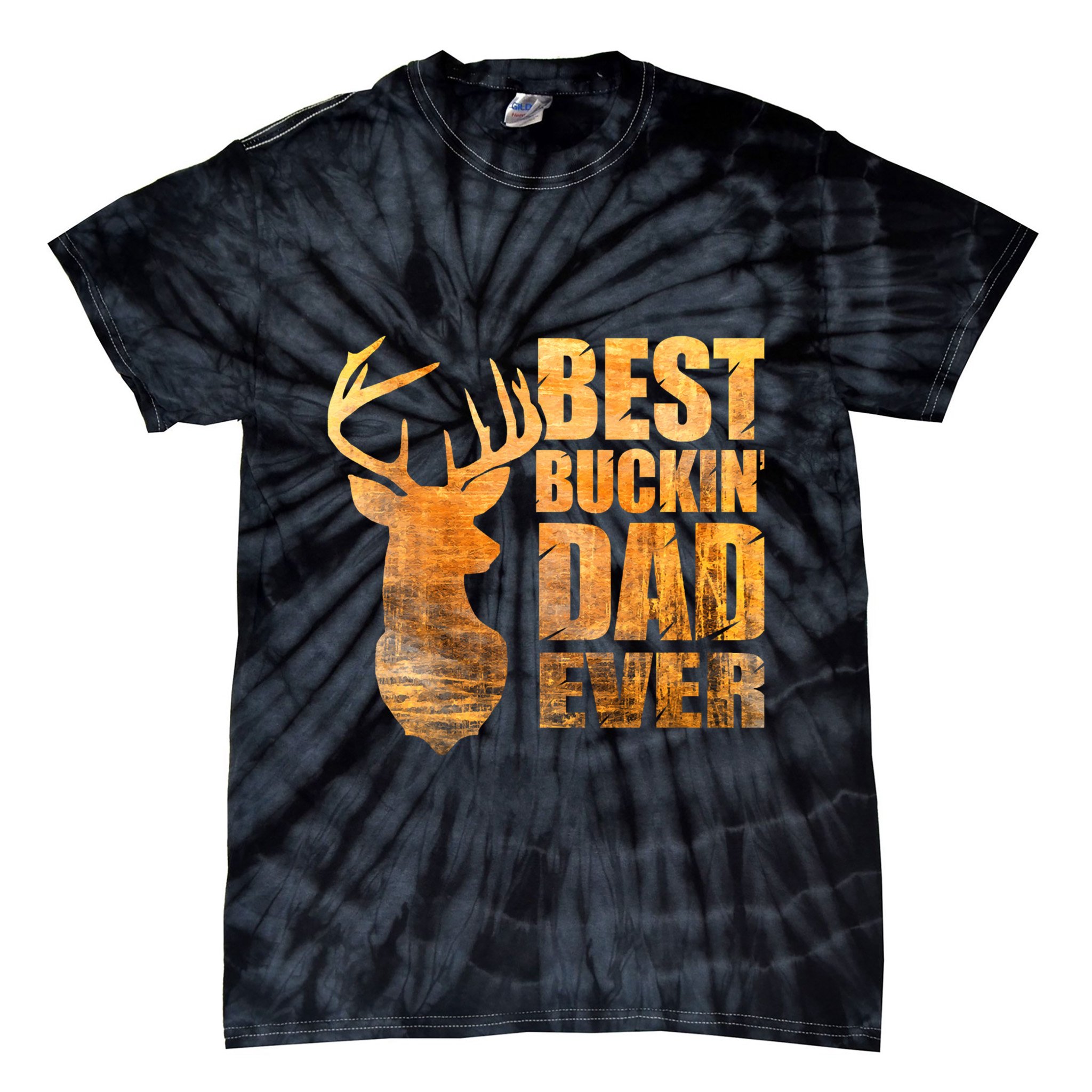 Best Buckin Dad Ever Mix Colors Yellow Tone Tie-Dye T-Shirt