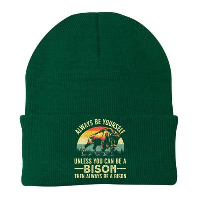 Best Bison Design For Buffalo Bison Lovers Knit Cap Winter Beanie