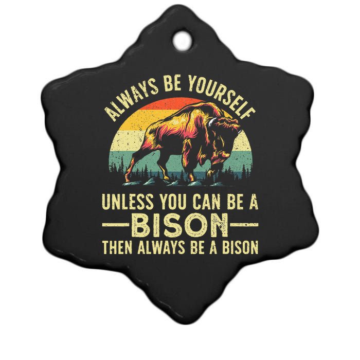 Best Bison Design For Buffalo Bison Lovers Ceramic Star Ornament