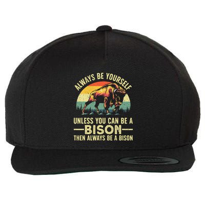 Best Bison Design For Buffalo Bison Lovers Wool Snapback Cap