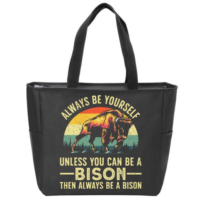 Best Bison Design For Buffalo Bison Lovers Zip Tote Bag