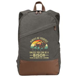 Best Bison Design For Buffalo Bison Lovers Cotton Canvas Backpack