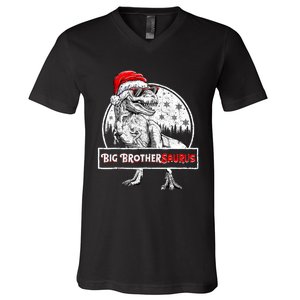 Big Brothersaurus Dinosaur Christmas Pajamas T Rex V-Neck T-Shirt