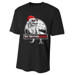 Big Brothersaurus Dinosaur Christmas Pajamas T Rex Performance Sprint T-Shirt