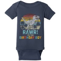 Birthday Boy Dino T Rex Dinosaur Matching Family Baby Bodysuit