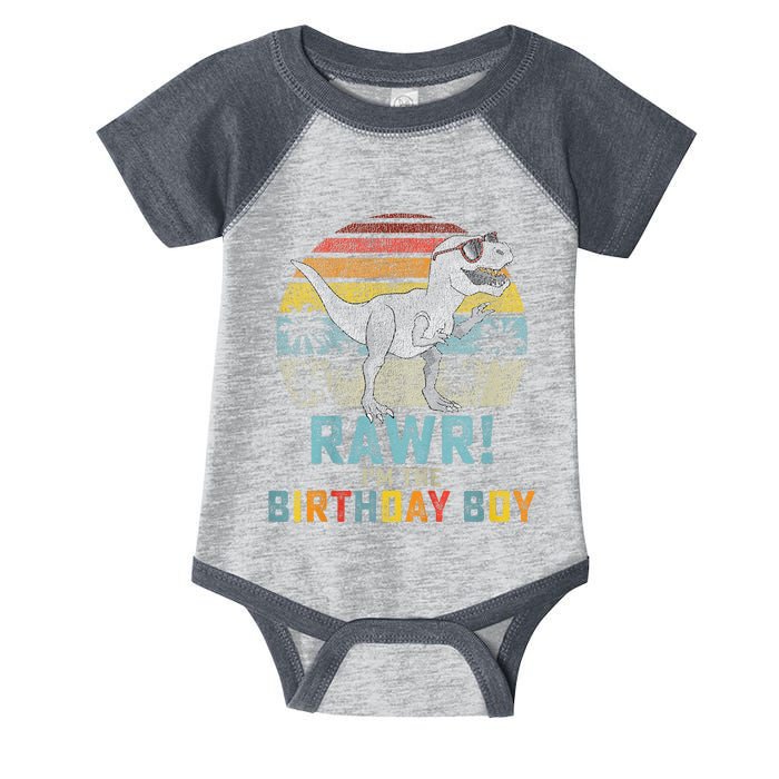 Birthday Boy Dino T Rex Dinosaur Matching Family Infant Baby Jersey Bodysuit