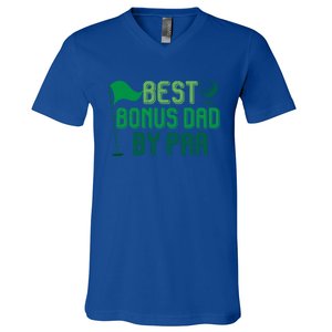 Best Bonus Dad By Par Funny Gift For FatherS Day Golfer Gift V-Neck T-Shirt