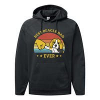 Best Beagle Dad Ever Proud Vintage Beagle Gifts Puppy Lover Performance Fleece Hoodie