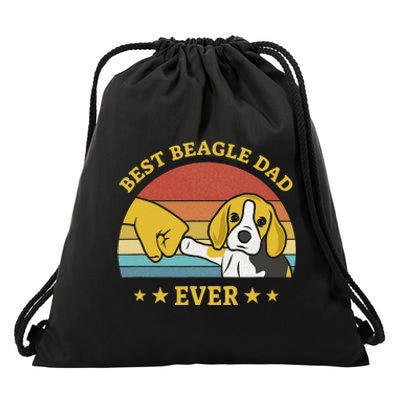 Best Beagle Dad Ever Proud Vintage Beagle Gifts Puppy Lover Drawstring Bag