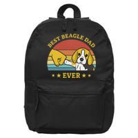 Best Beagle Dad Ever Proud Vintage Beagle Gifts Puppy Lover 16 in Basic Backpack