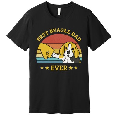 Best Beagle Dad Ever Proud Vintage Beagle Gifts Puppy Lover Premium T-Shirt