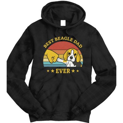 Best Beagle Dad Ever Proud Vintage Beagle Gifts Puppy Lover Tie Dye Hoodie