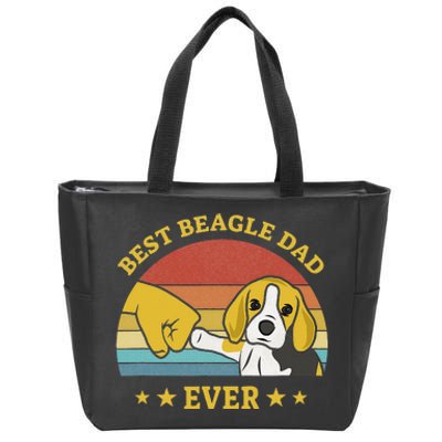 Best Beagle Dad Ever Proud Vintage Beagle Gifts Puppy Lover Zip Tote Bag