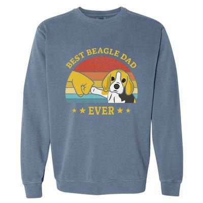 Best Beagle Dad Ever Proud Vintage Beagle Gifts Puppy Lover Garment-Dyed Sweatshirt