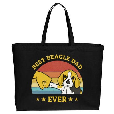 Best Beagle Dad Ever Proud Vintage Beagle Gifts Puppy Lover Cotton Canvas Jumbo Tote