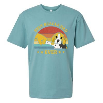 Best Beagle Dad Ever Proud Vintage Beagle Gifts Puppy Lover Sueded Cloud Jersey T-Shirt