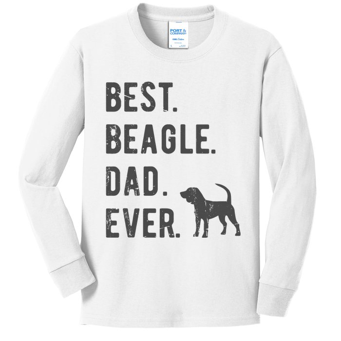 Best Beagle Dad Ever Funny Beagle Dog Lovers Dad Gift Kids Long Sleeve Shirt