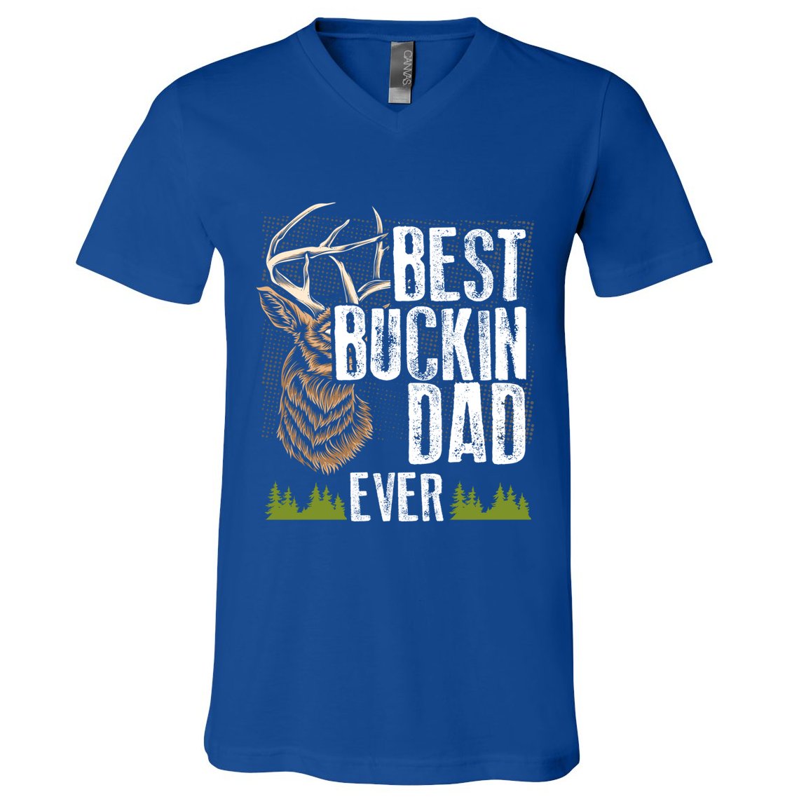 Best Buckin Dad Ever Deer Hunting Bucking Father Gift V-Neck T-Shirt