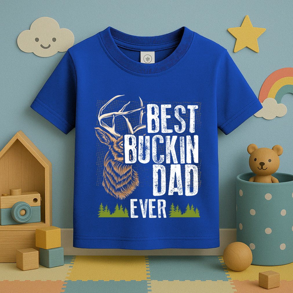 Best Buckin Dad Ever Deer Hunting Bucking Father Gift Toddler T-Shirt