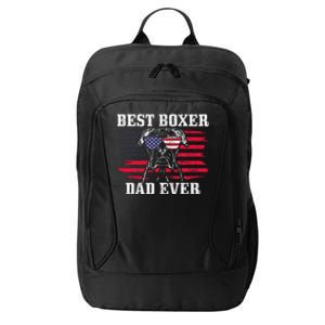 Best Boxer Dad Ever Dog Patriotic 4th Of July American Flag City Backpack