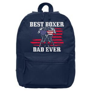 Best Boxer Dad Ever Dog Patriotic 4th Of July American Flag 16 in Basic Backpack