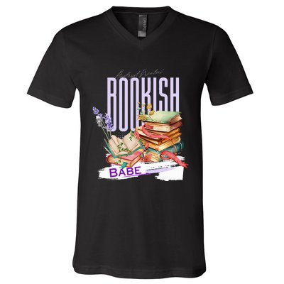 Bookish Babe Dark Romance Merch V-Neck T-Shirt