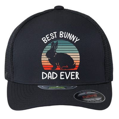 Best Bunny Dad Ever Matching Family Easter Retro Great Gift Flexfit Unipanel Trucker Cap